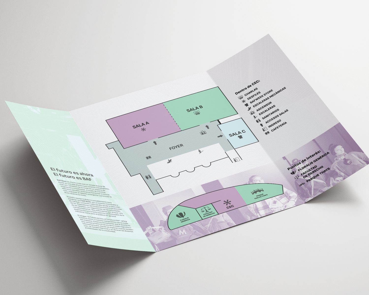 Tríptico — mapa del predio y puntos de interés